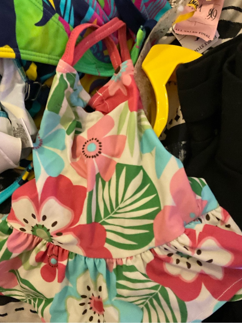 GAP Girls Floral Halter Swimdress - Pink, Green, Blue